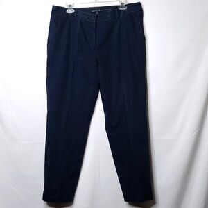Lafayette 148 New York blue dress pants straight leg cuffed sz 12